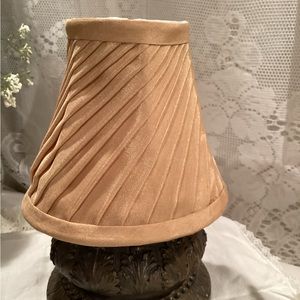 Small Tan Swirl Pleated Bell Clip On Lamp Shade